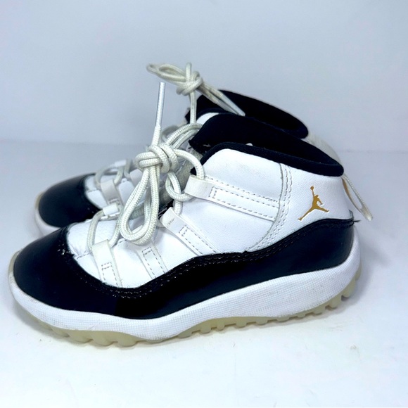 Nike Air Jordan 11 Retro TD 378040-170 ‘Gratitude’ Size 9C White/Metallic Gold - Picture 1 of 7